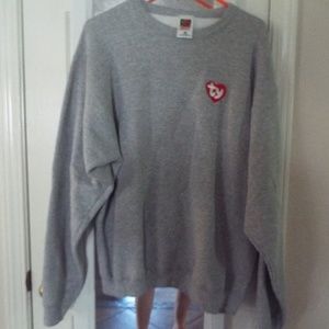 XL gray sweatshirt embroidered TY in red heart